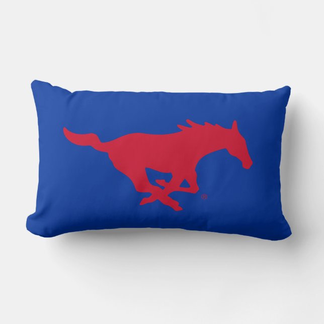 SMU Mustangs Logo Lumbar Pillow (Front)