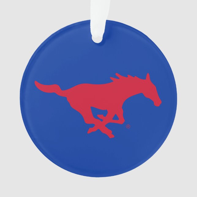 SMU Mustangs Logo Ornament (Front)