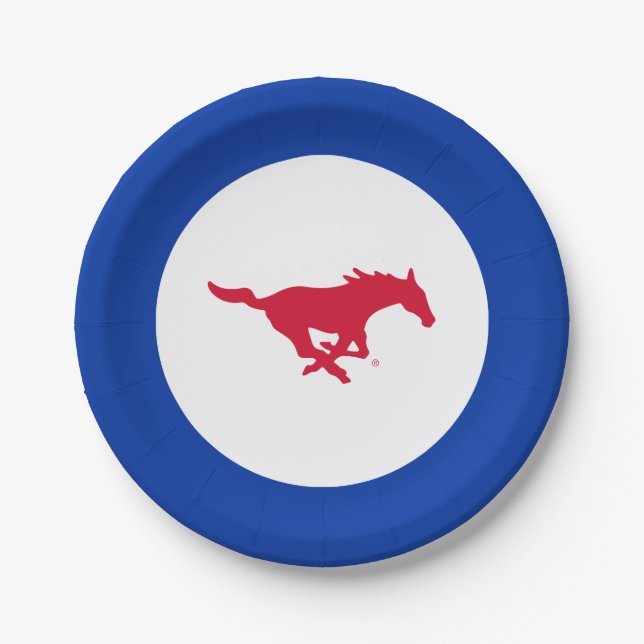 SMU Mustangs Logo Paper Plates (Front)
