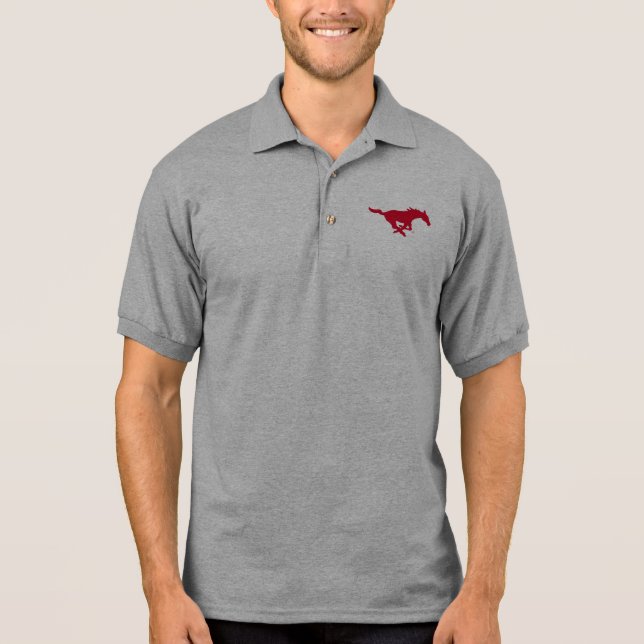 SMU Mustangs Logo Polo Shirt (Front)