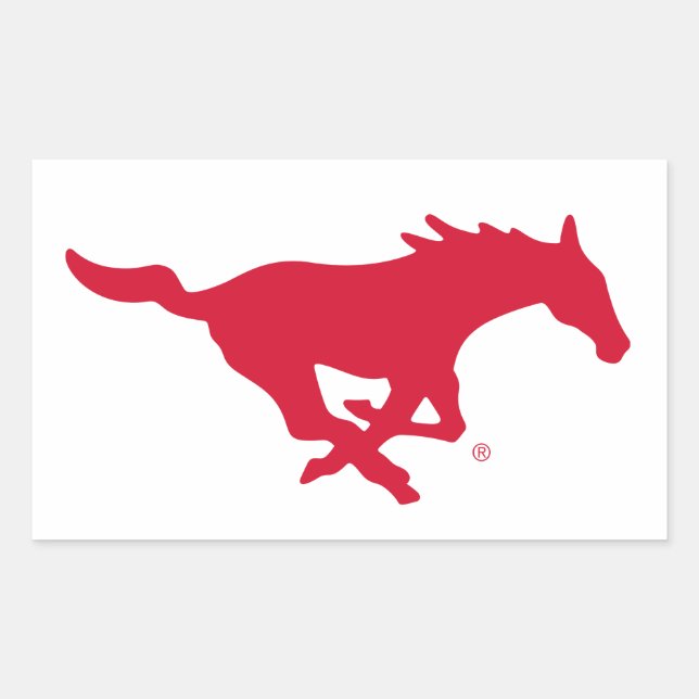 SMU Mustangs Logo Rectangular Sticker (Front)
