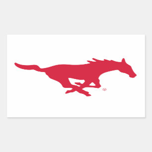 SMU Mustangs Logo Rectangular Sticker