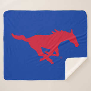 SMU Mustangs Logo Sherpa Blanket