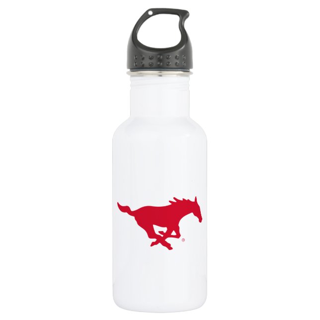 SMU Mustangs Logo Stainless Steel Water Bottle (Front)
