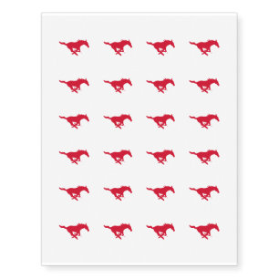 SMU Mustangs Logo Temporary Tattoos