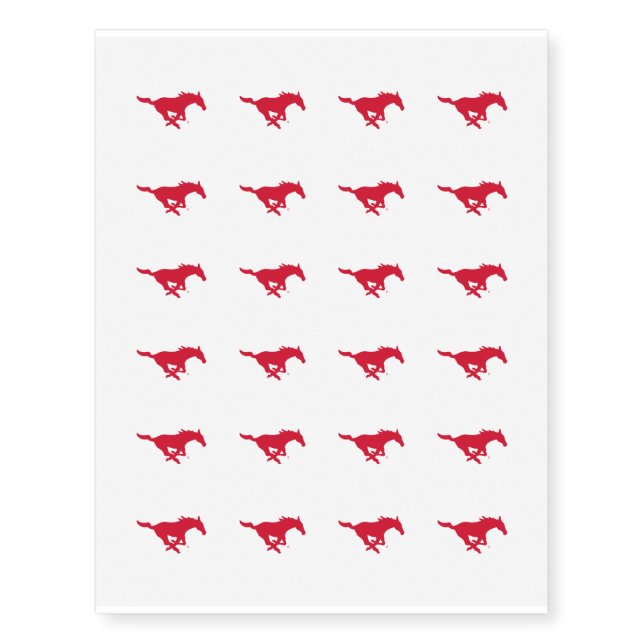 SMU Mustangs Logo Temporary Tattoos (Front)