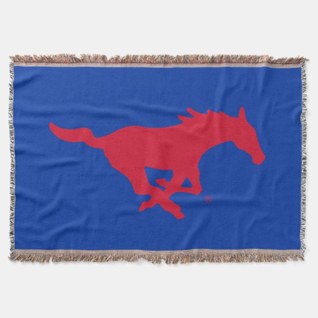SMU Mustangs Logo Throw Blanket (Front)