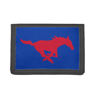 SMU Mustangs Logo Trifold Wallet