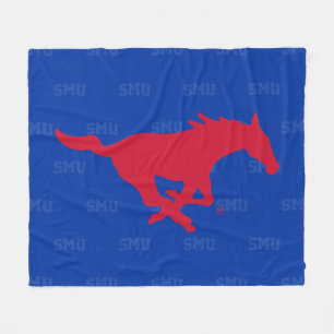 SMU Mustangs Logo Watermark Fleece Blanket