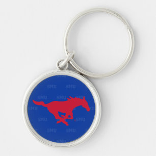 SMU Mustangs Logo Watermark Keychain