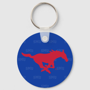 SMU Mustangs Logo Watermark Keychain