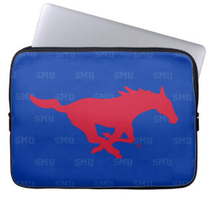 SMU Mustangs Logo Watermark Laptop Sleeve