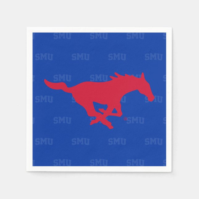 SMU Mustangs Logo Watermark Napkins (Front)