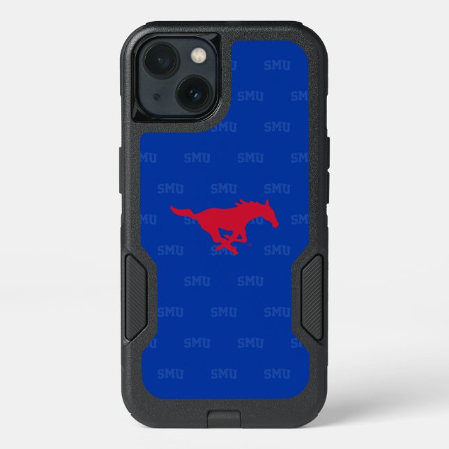 SMU Mustangs Logo Watermark Otterbox iPhone Case (Back)