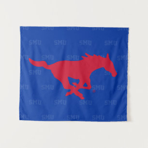 SMU Mustangs Logo Watermark Tapestry