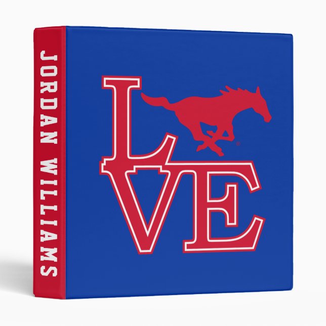 SMU Mustangs Love 3 Ring Binder (Front/Spine)