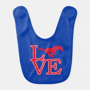 SMU Mustangs Love Baby Bib