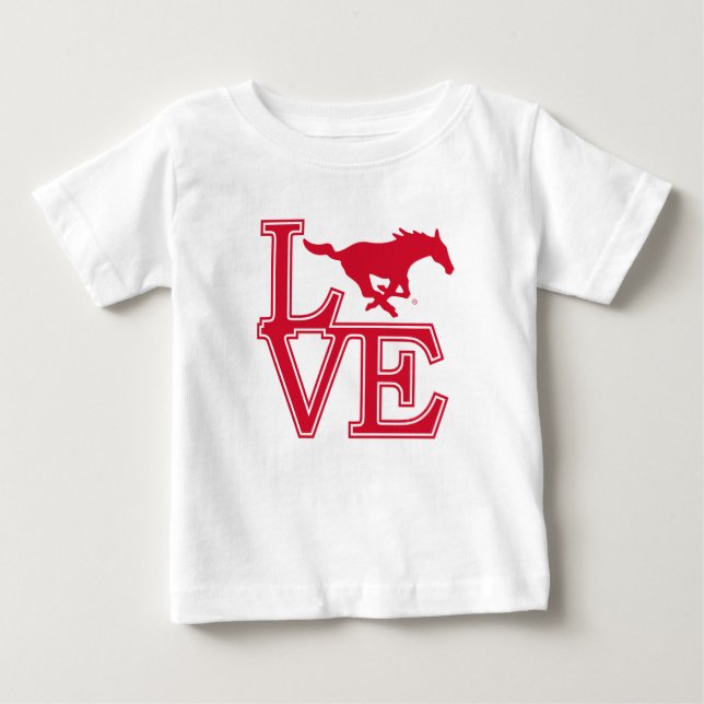 SMU Mustangs Love Baby T-Shirt (Front)