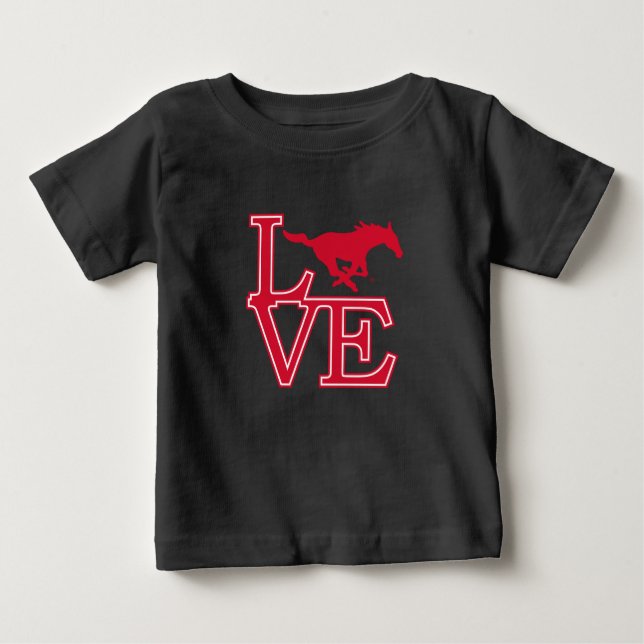 SMU Mustangs Love Baby T-Shirt (Front)