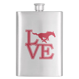 SMU Mustangs Love Flask