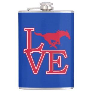 SMU Mustangs Love Flask