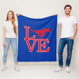 SMU Mustangs Love Fleece Blanket