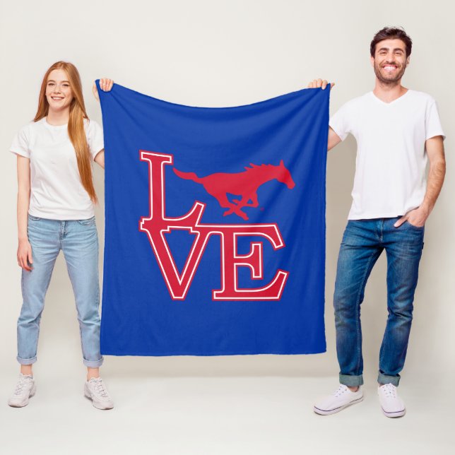 SMU Mustangs Love Fleece Blanket (In Situ)