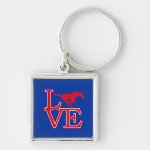 SMU Mustangs Love Keychain