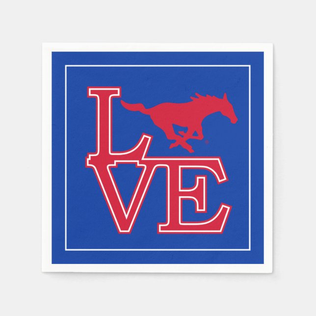 SMU Mustangs Love Napkins (Front)
