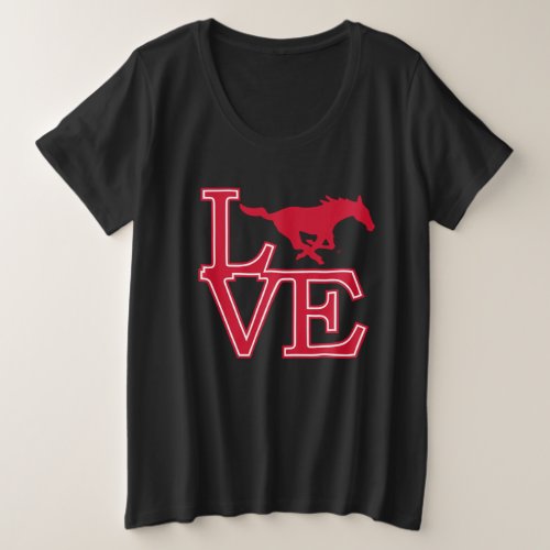 SMU Mustangs Love Plus Size T_Shirt