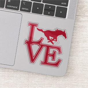 SMU Mustangs Love Sticker