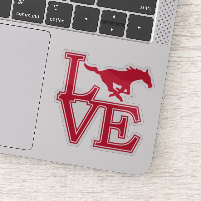 SMU Mustangs Love Sticker (Detail)