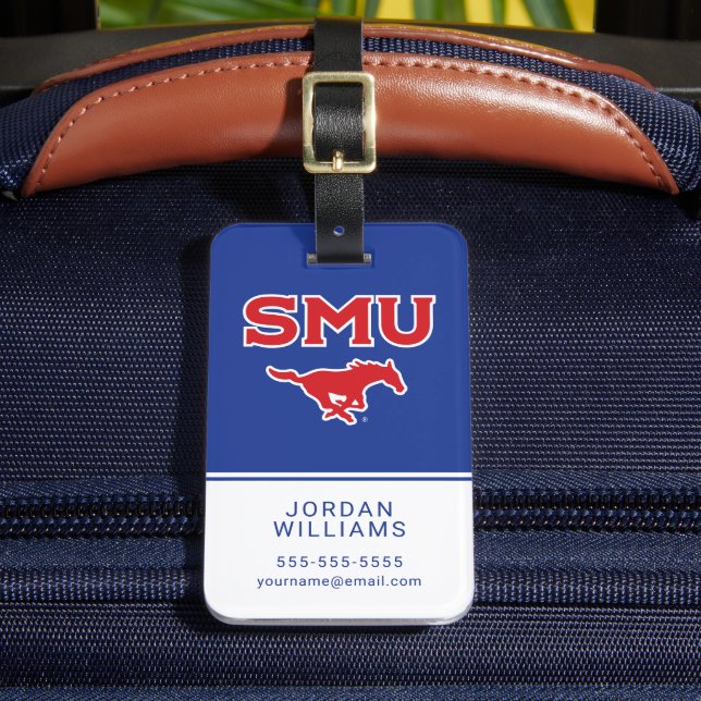 SMU Mustangs Luggage Tag (Front Insitu 2)
