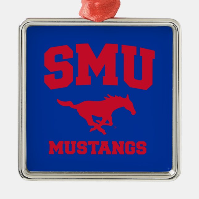 SMU Mustangs Metal Ornament (Front)