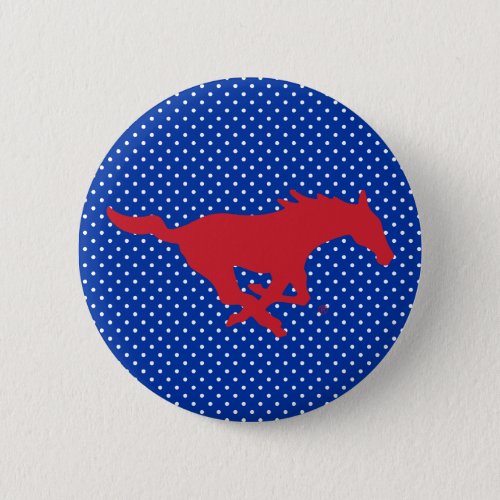 SMU Mustangs Polka Dot Pattern Button