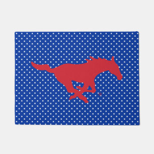 SMU Mustangs Polka Dot Pattern Doormat