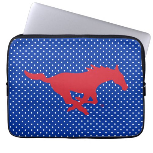 SMU Mustangs Polka Dot Pattern Laptop Sleeve