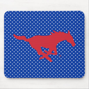 SMU Mustangs Polka Dot Pattern Mouse Pad