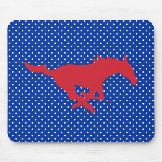SMU Mustangs Polka Dot Pattern Mouse Pad (Front)