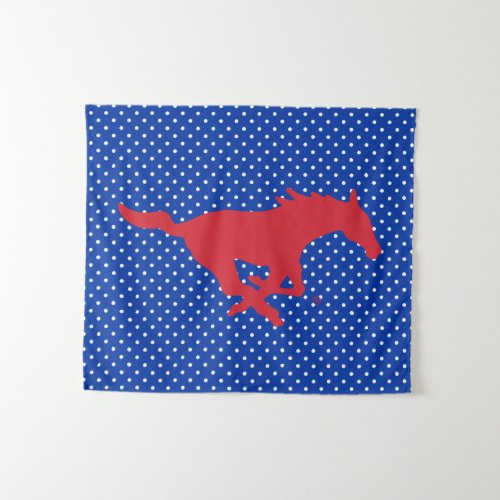 SMU Mustangs Polka Dot Pattern Tapestry