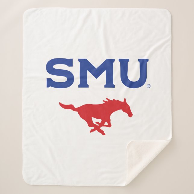SMU Mustangs Sherpa Blanket (Front)
