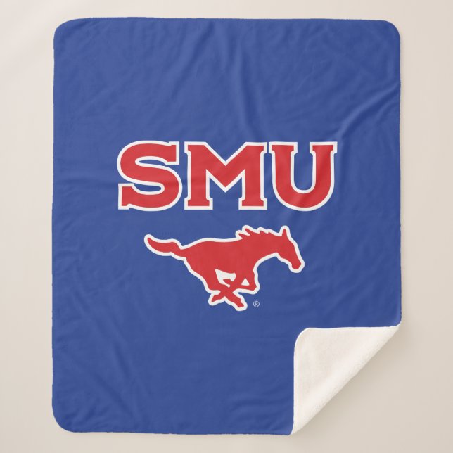 SMU Mustangs Sherpa Blanket (Front)