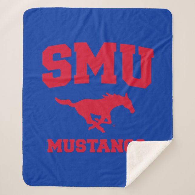 SMU Mustangs Sherpa Blanket (Front)
