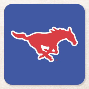 SMU Mustangs Square Paper Coaster