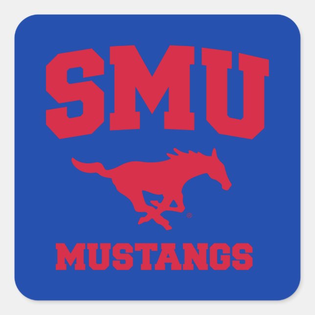 SMU Mustangs Square Sticker (Front)