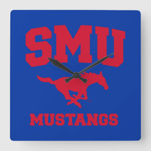 SMU Mustangs Square Wall Clock