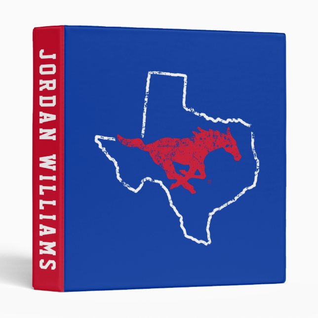 SMU Mustangs State Love 3 Ring Binder (Front/Spine)