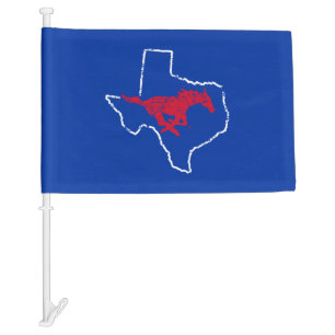 SMU Mustangs State Love Car Flag