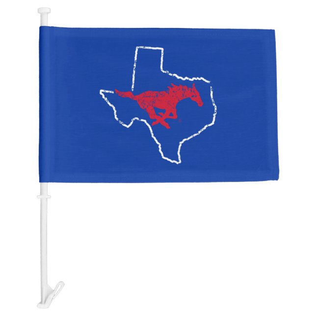 SMU Mustangs State Love Car Flag (Front)
