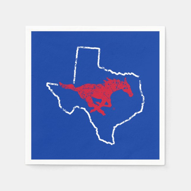 SMU Mustangs State Love Napkins (Front)